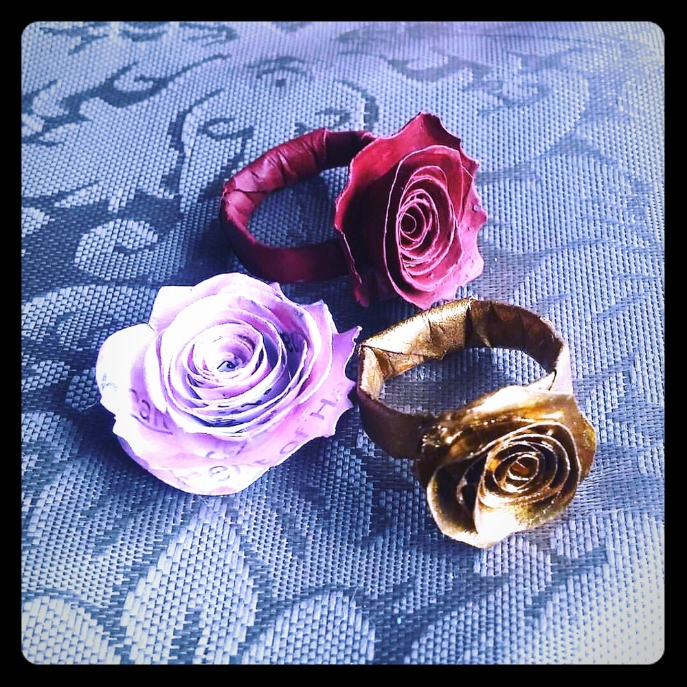 Custom Paper Rose 🌹 rings, 3D Stickers